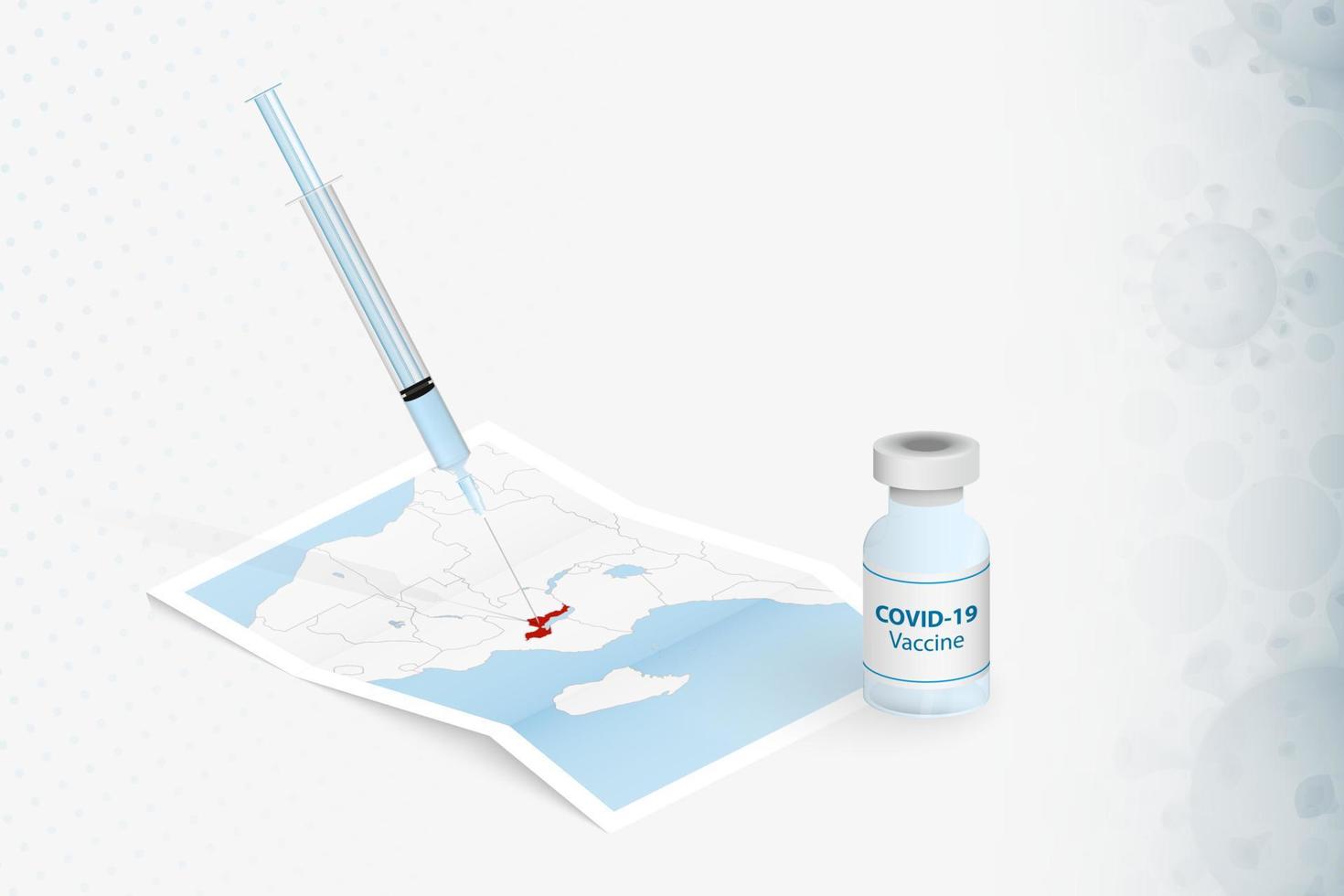 Malawi Vaccination, Injection with COVID-19 vaccine in Map of Malawi. vector