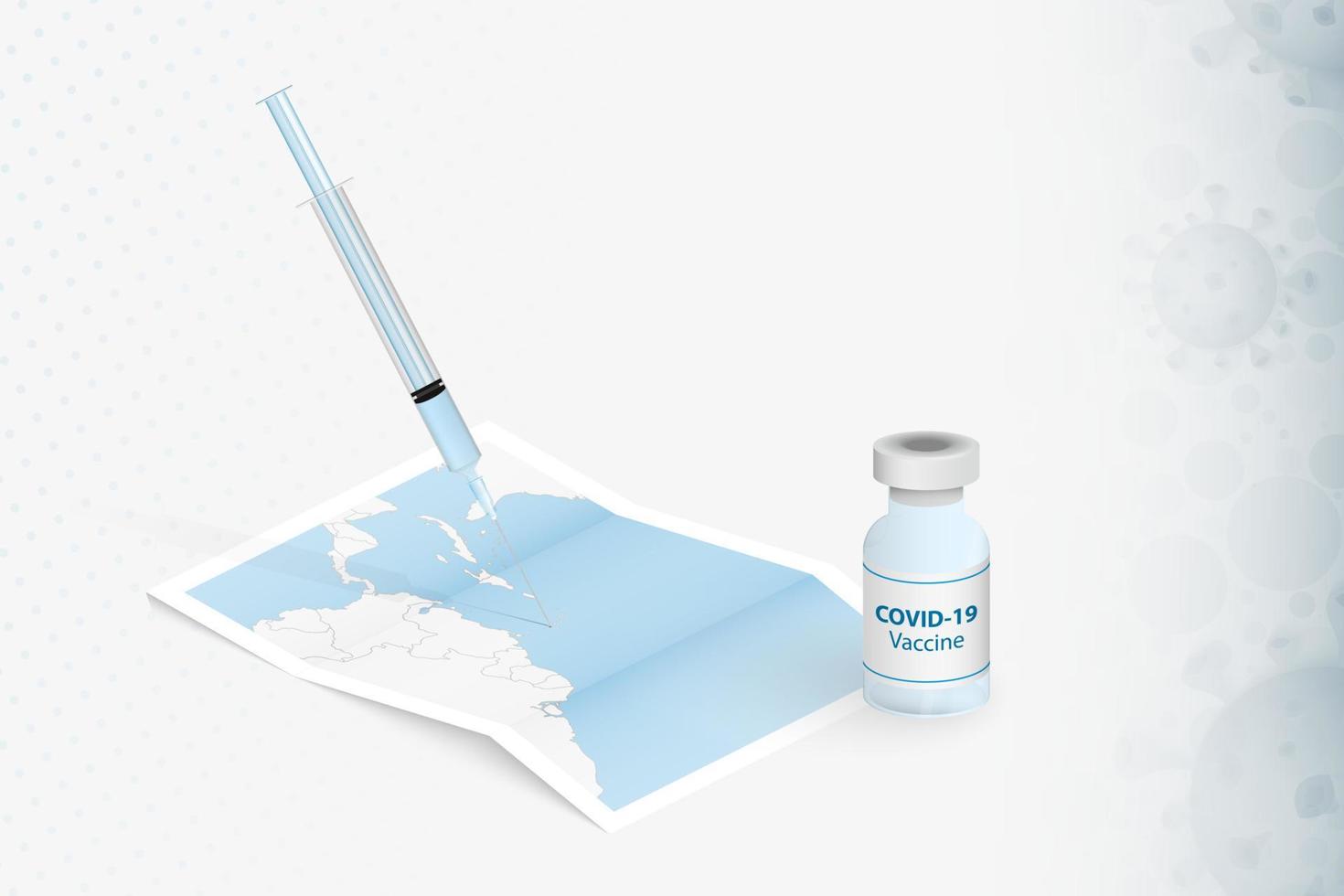 Saint Lucia Vaccination, Injection with COVID-19 vaccine in Map of Saint Lucia. vector