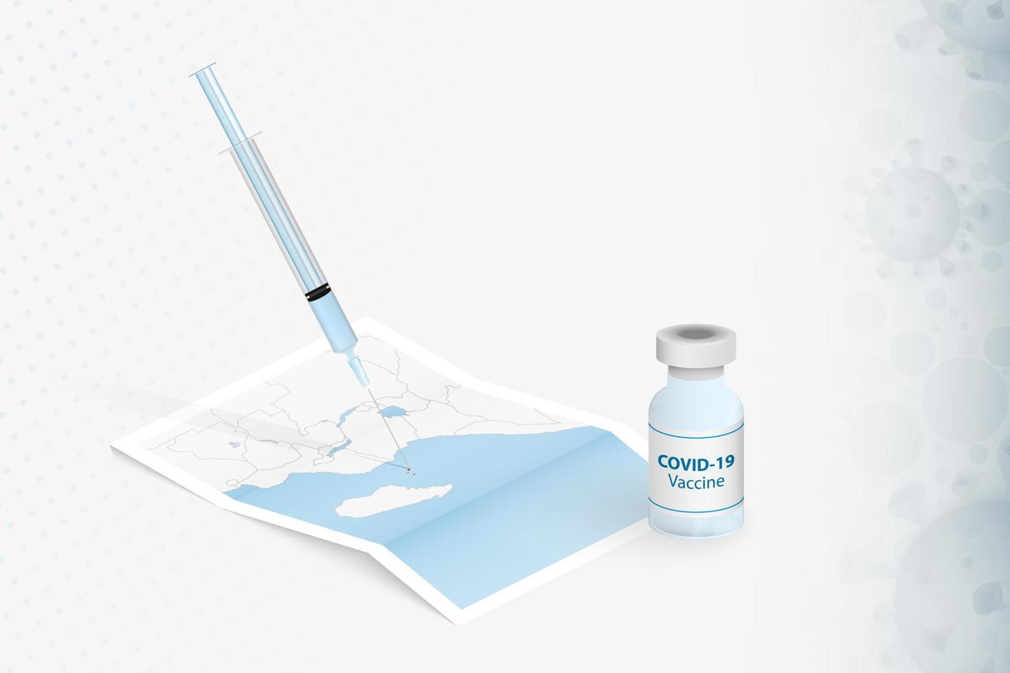 Comoros Vaccination, Injection with COVID-19 vaccine in Map of Comoros. vector