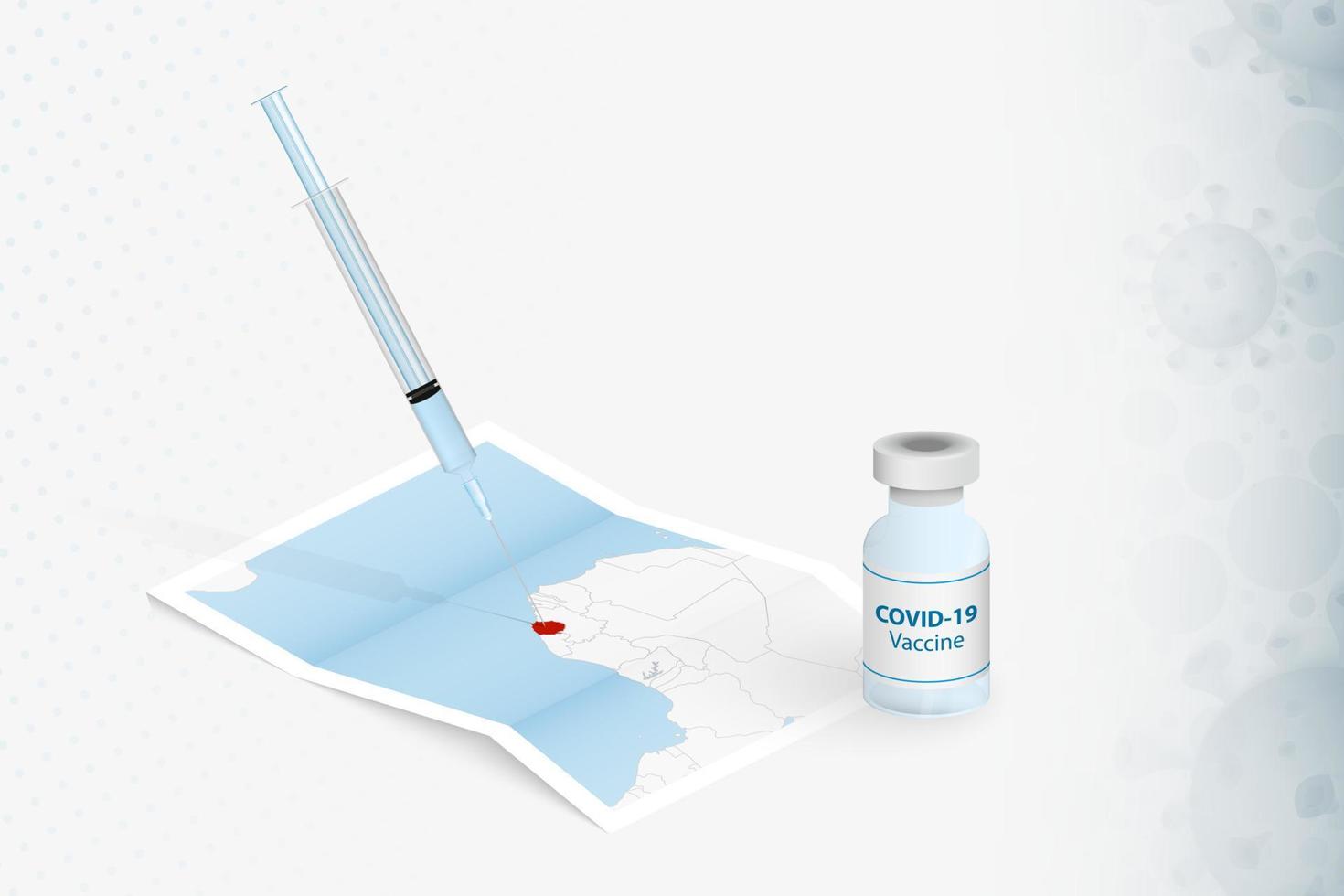 Sierra Leone Vaccination, Injection with COVID-19 vaccine in Map of Sierra Leone. vector