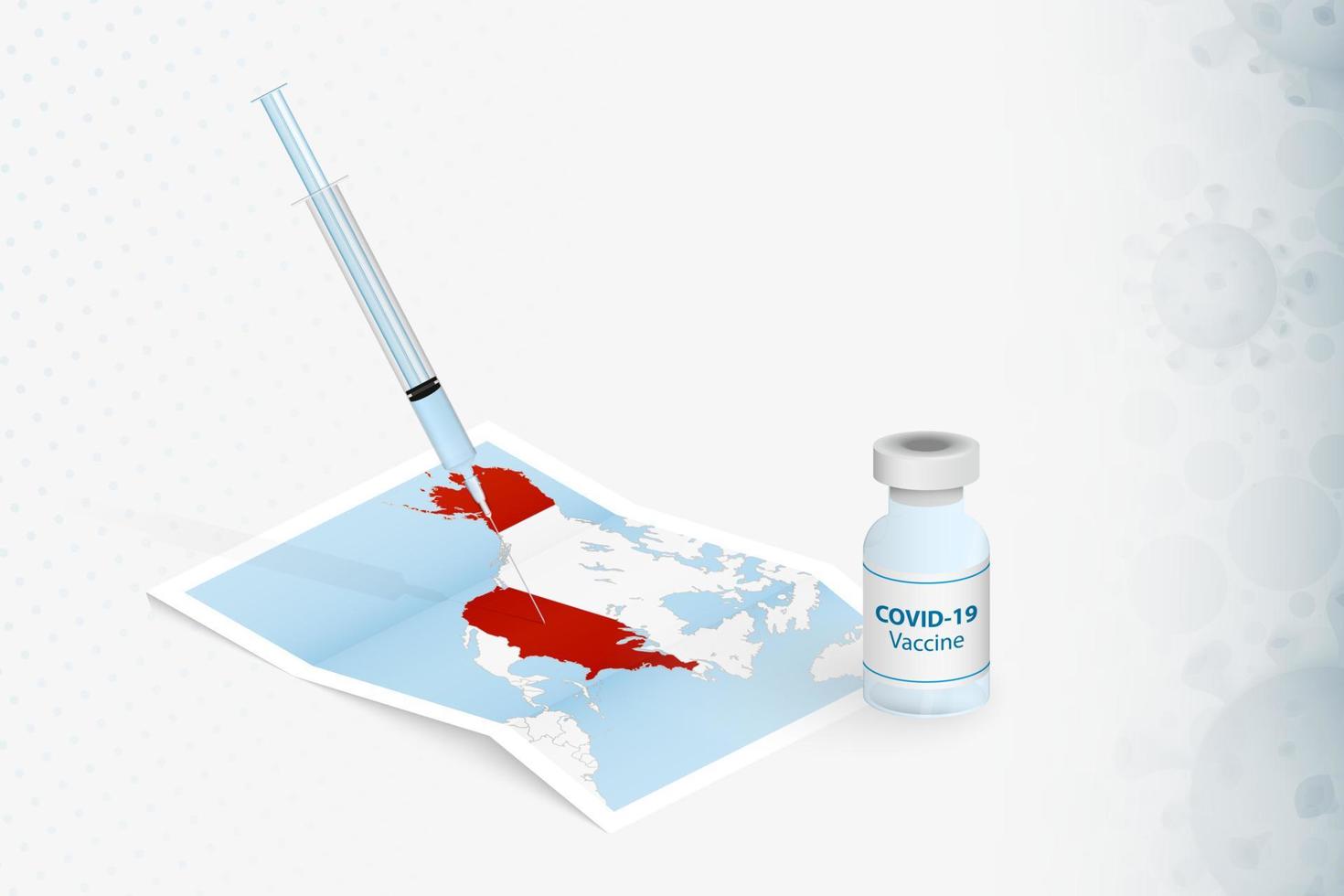 USA Vaccination, Injection with COVID-19 vaccine in Map of USA. vector