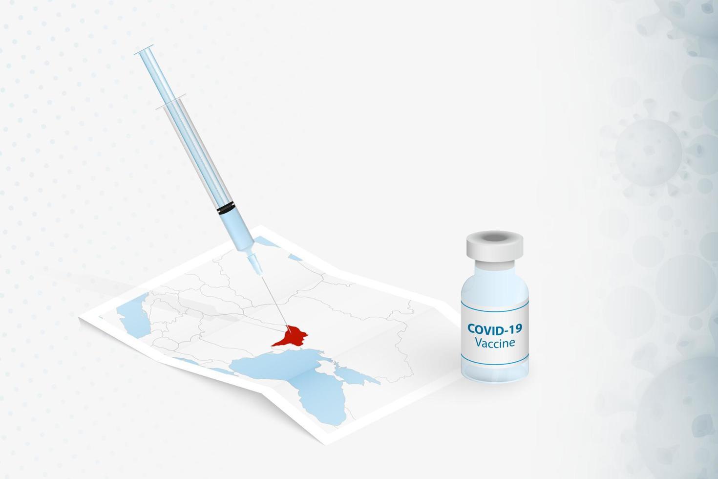 Moldova Vaccination, Injection with COVID-19 vaccine in Map of Moldova. vector