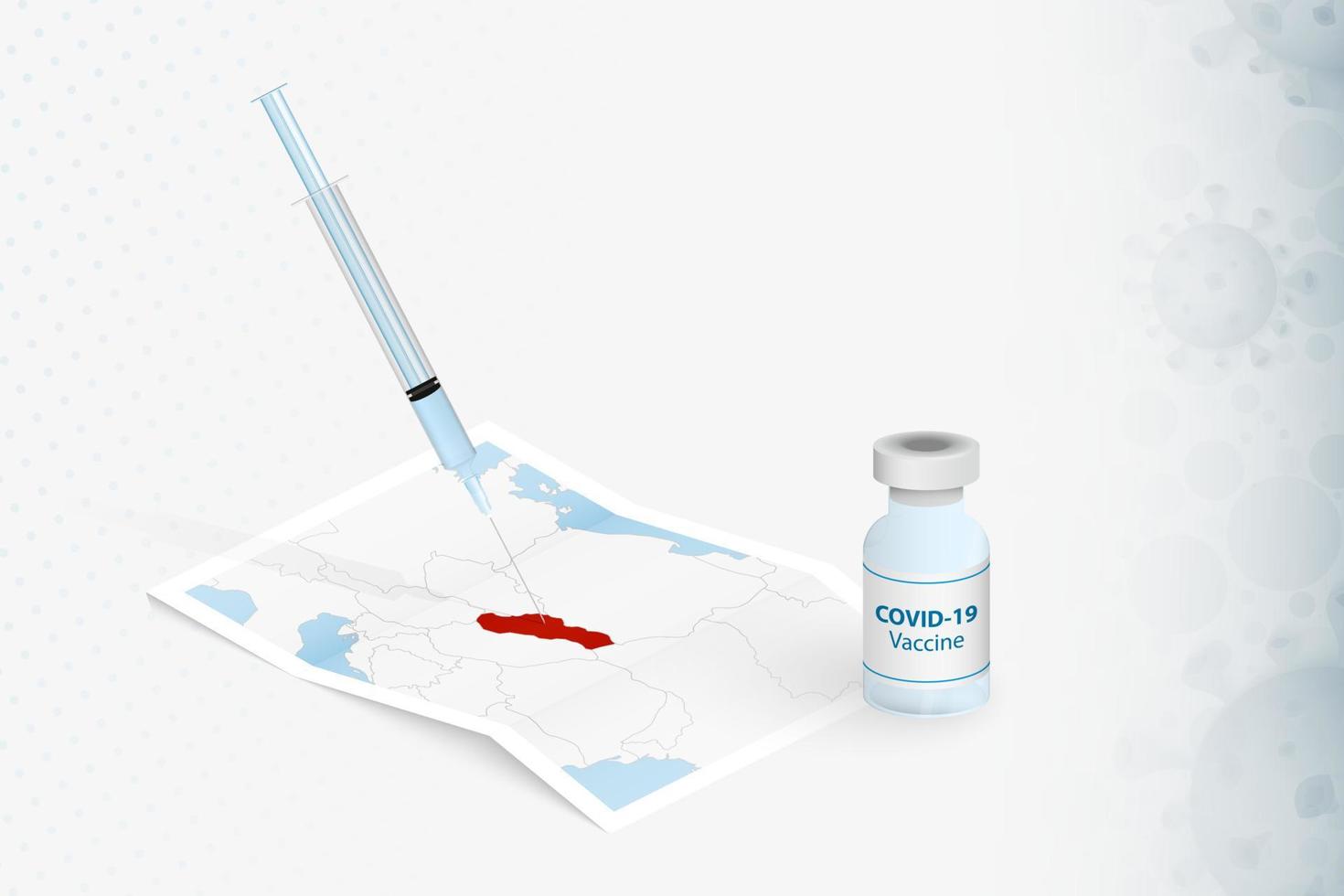 Slovakia Vaccination, Injection with COVID-19 vaccine in Map of Slovakia. vector