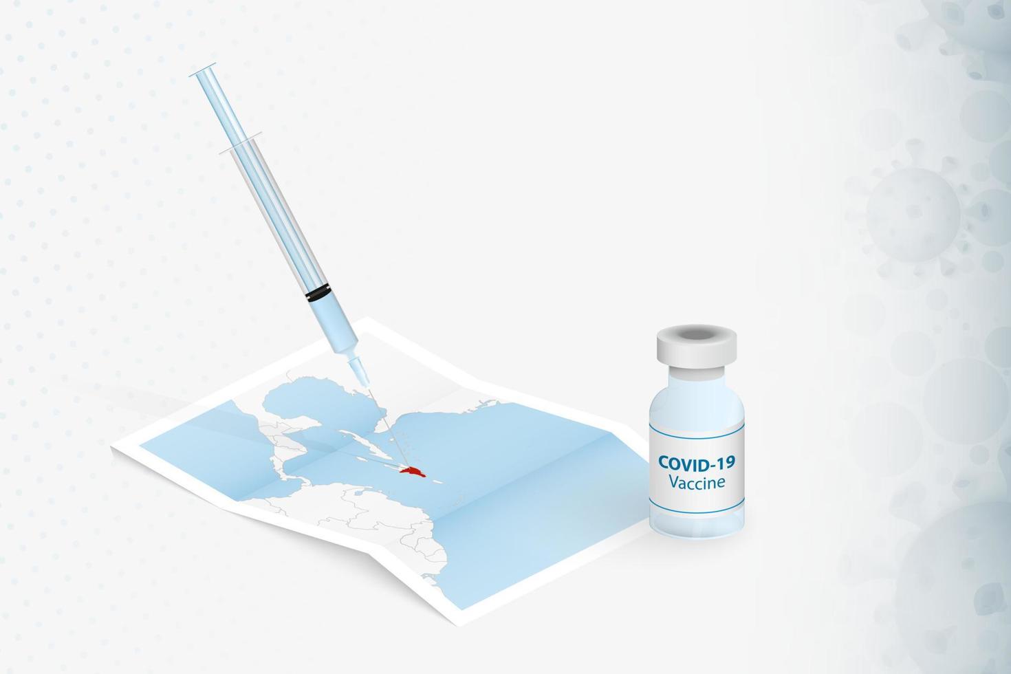 Dominican Republic Vaccination, Injection with COVID-19 vaccine in Map of Dominican Republic. vector