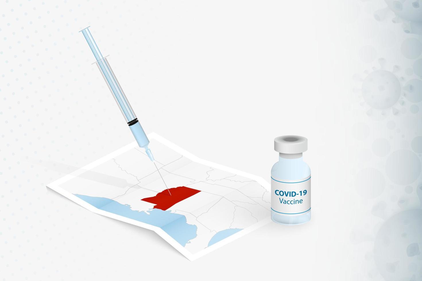 Mississippi Vaccination, Injection with COVID-19 vaccine in Map of Mississippi. vector