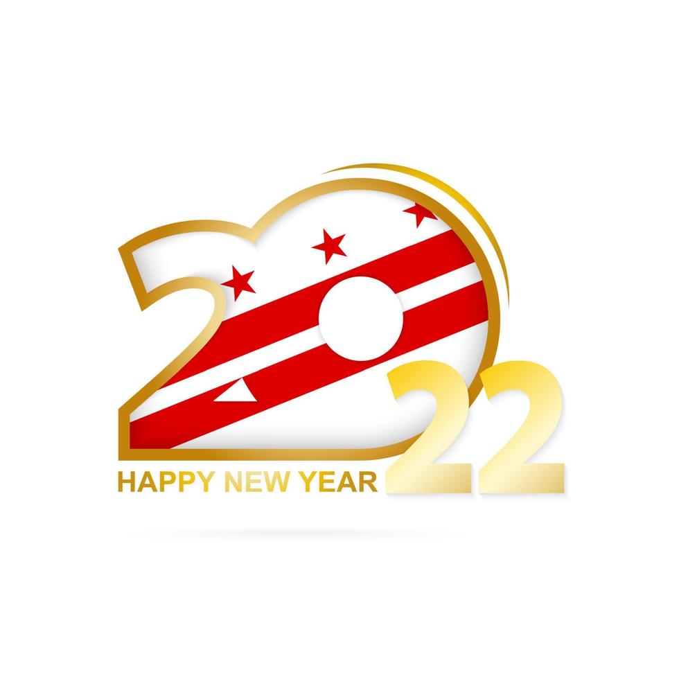 año 2022 con patrón de bandera del distrito de columbia. diseño de feliz año nuevo. vector