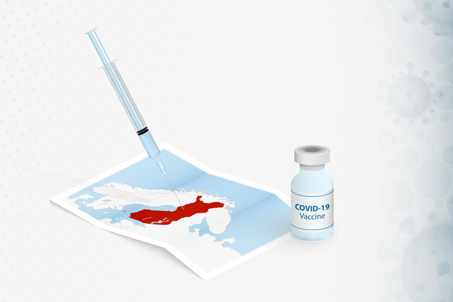 Finland Vaccination, Injection with COVID-19 vaccine in Map of Finland. vector