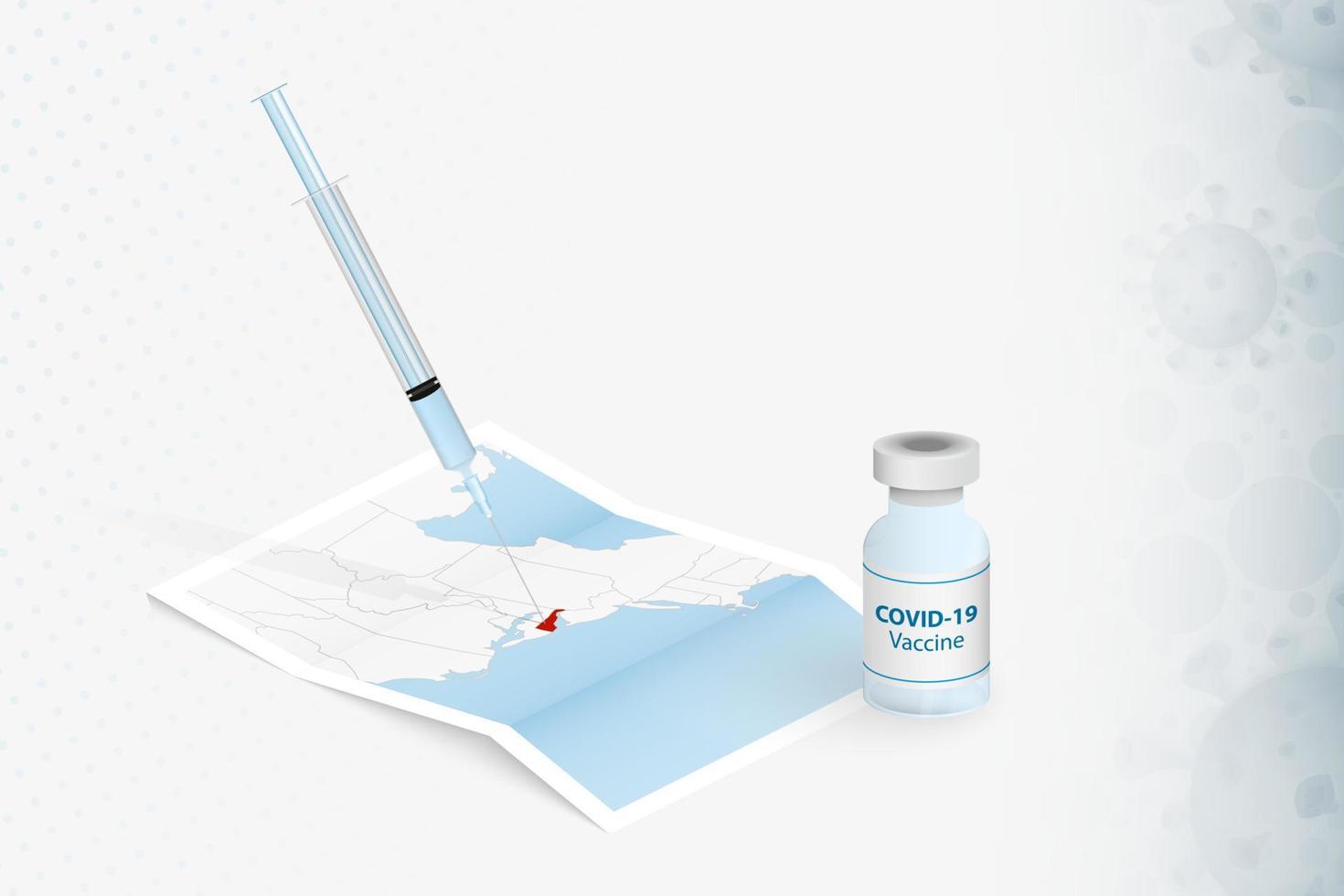 Delaware Vaccination, Injection with COVID-19 vaccine in Map of Delaware. vector