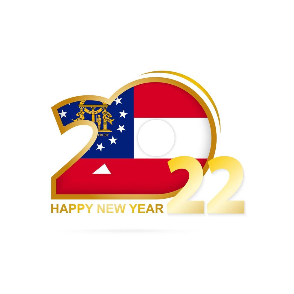 año 2022 con patrón de bandera de georgia. diseño de feliz año nuevo. vector