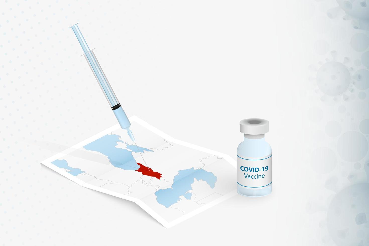 Georgia Vaccination, Injection with COVID-19 vaccine in Map of Georgia. vector
