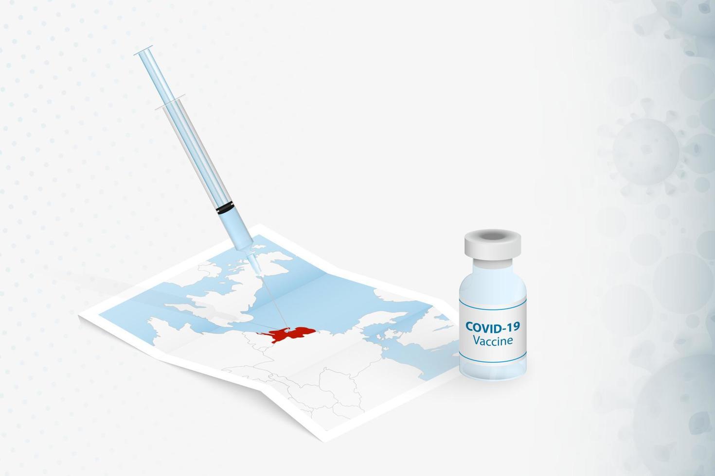 Netherlands Vaccination, Injection with COVID-19 vaccine in Map of Netherlands. vector