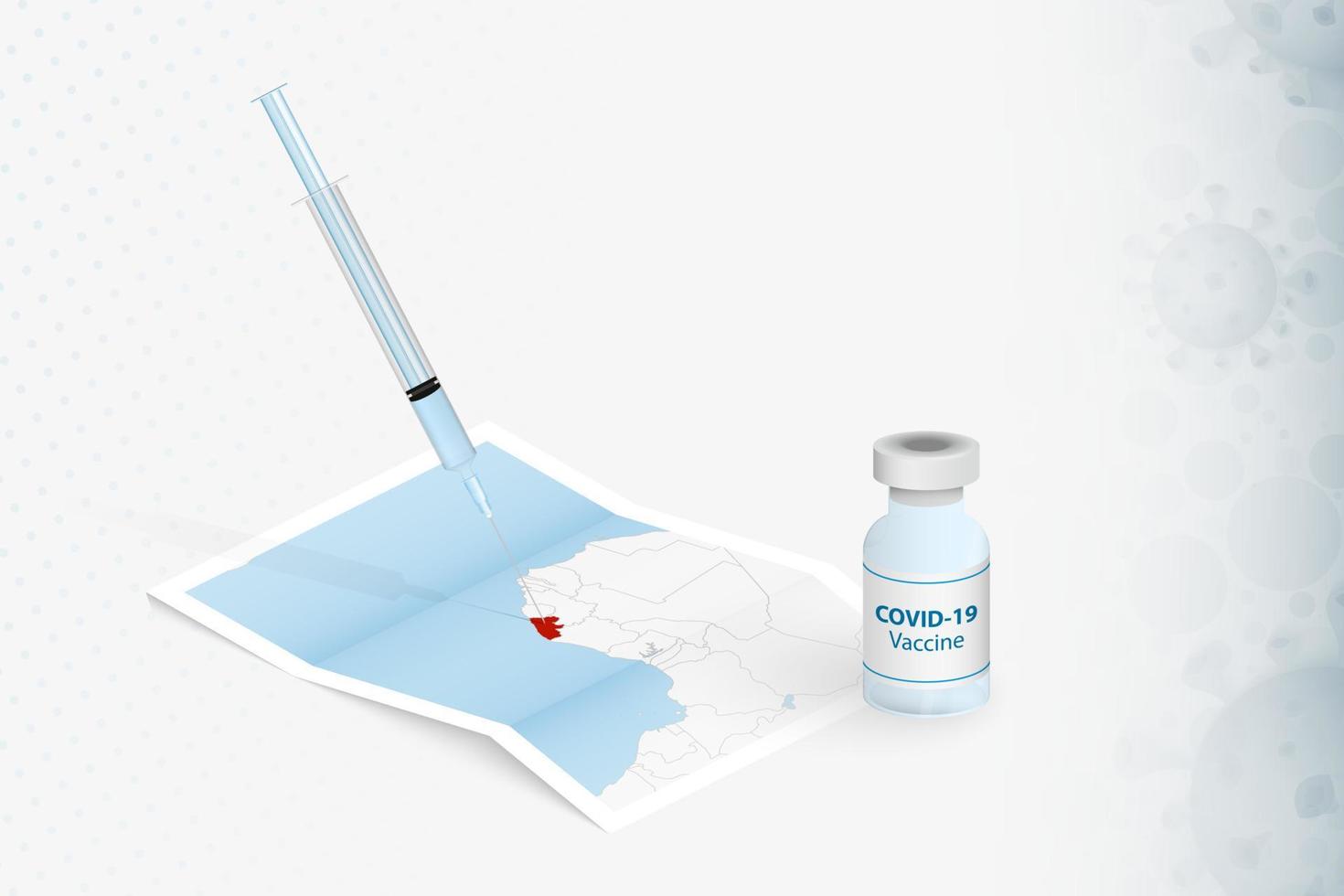 Liberia Vaccination, Injection with COVID-19 vaccine in Map of Liberia. vector