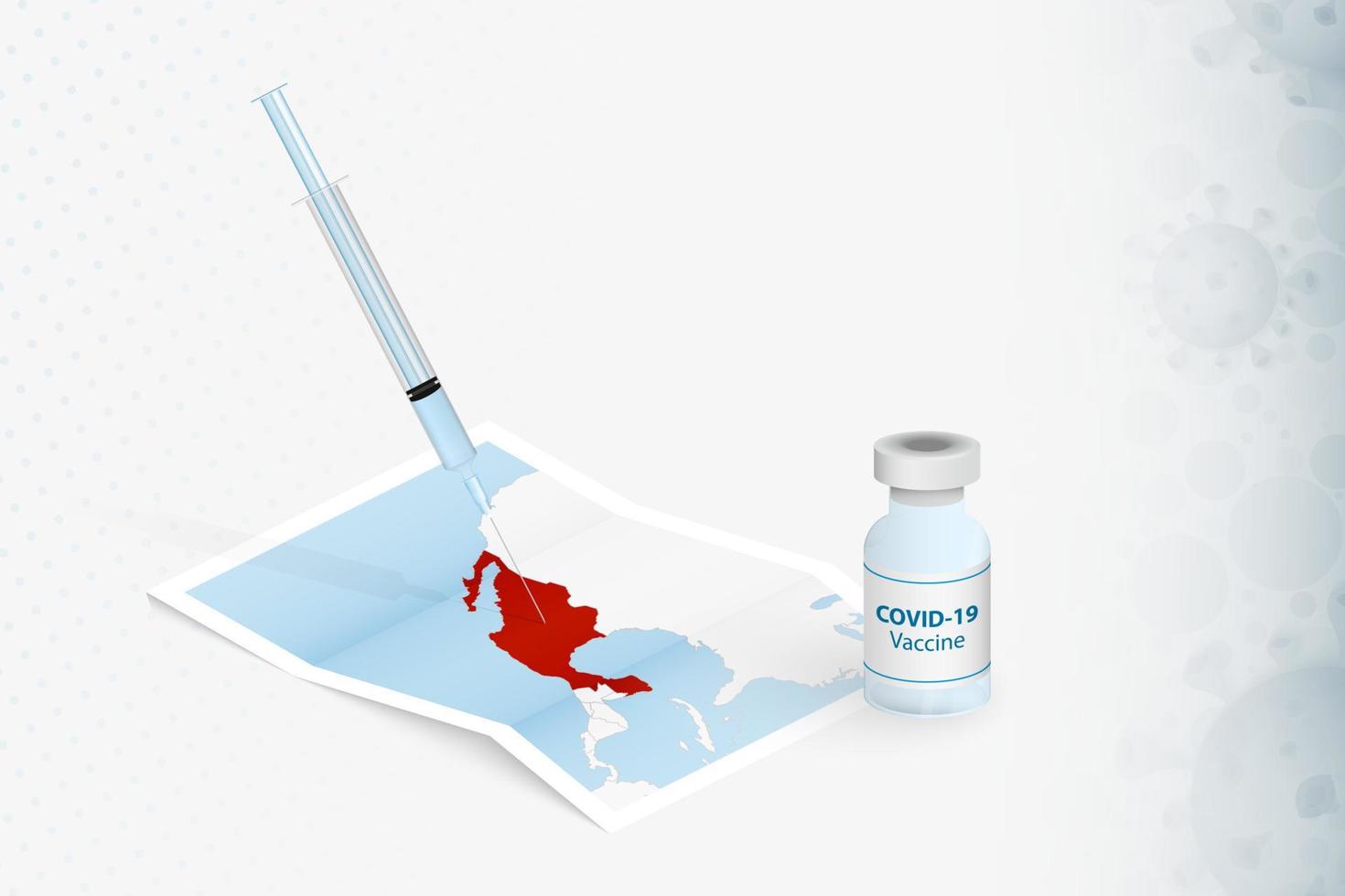 Mexico Vaccination, Injection with COVID-19 vaccine in Map of Mexico. vector