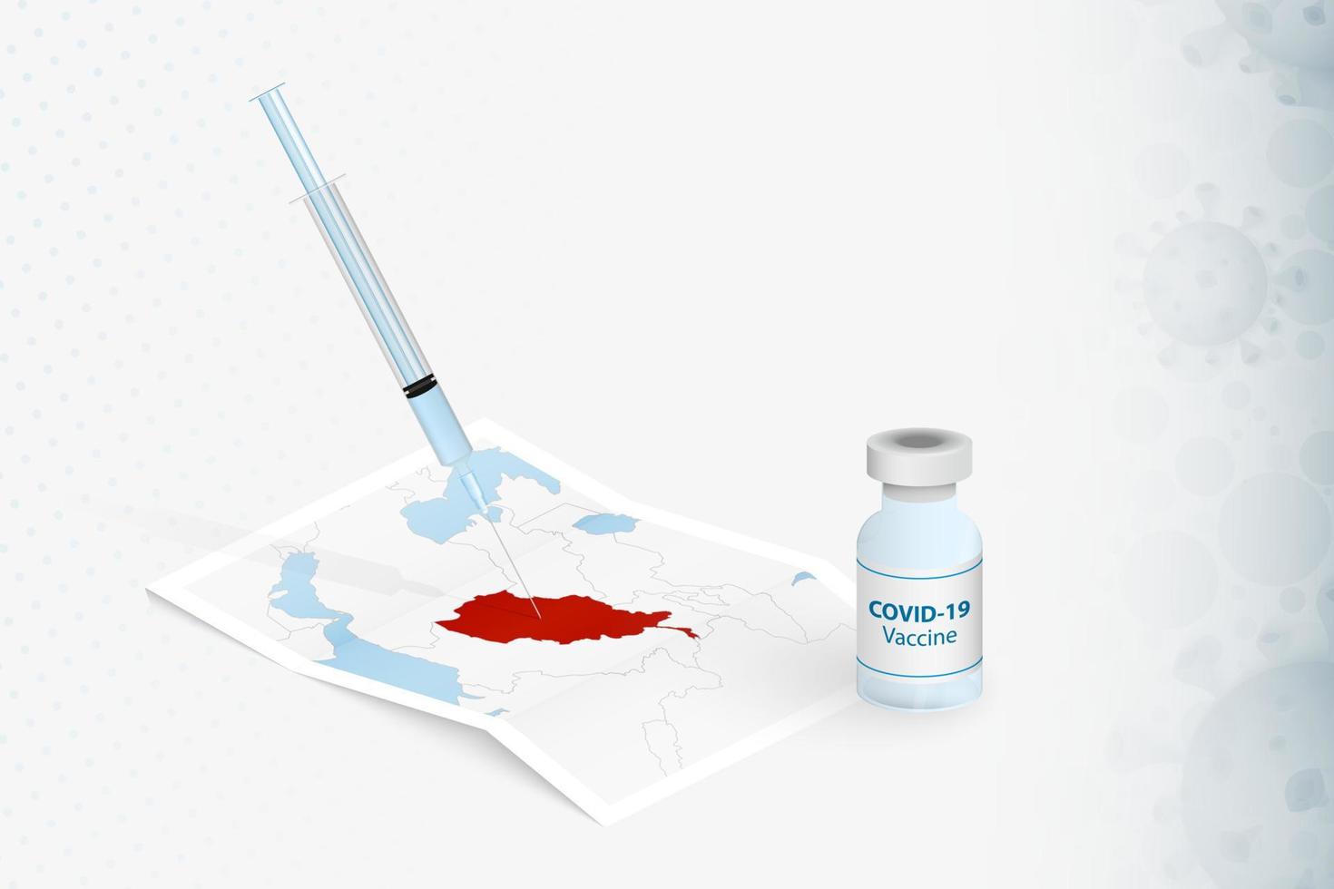 Afghanistan Vaccination, Injection with COVID-19 vaccine in Map of Afghanistan. vector