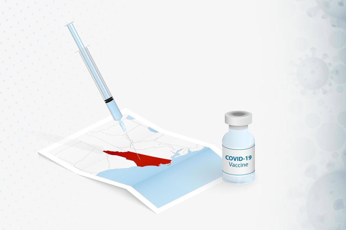 North Carolina Vaccination, Injection with COVID-19 vaccine in Map of North Carolina. vector