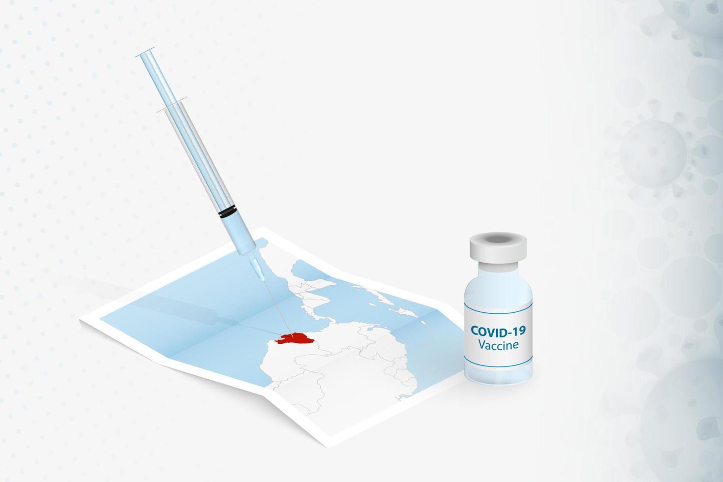 Ecuador Vaccination, Injection with COVID-19 vaccine in Map of Ecuador. vector