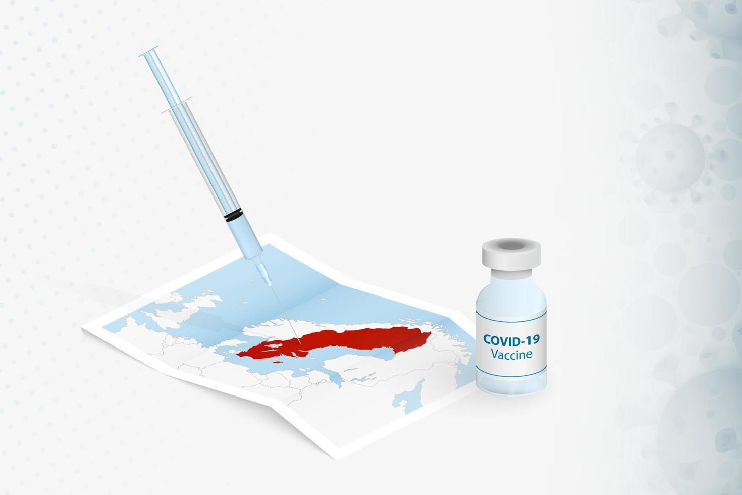 vacunación sueca, inyección con vacuna covid-19 en el mapa de suecia. vector