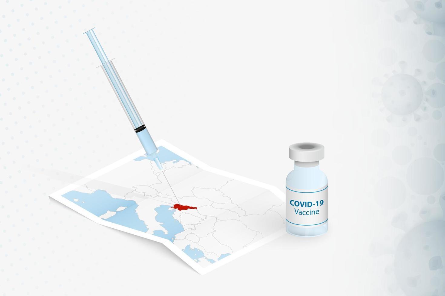 vacunación de eslovenia, inyección con vacuna covid-19 en el mapa de eslovenia. vector