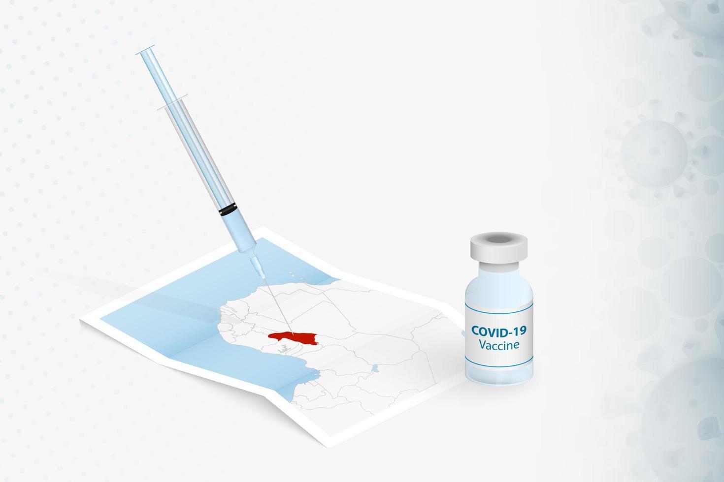 Burkina Faso Vaccination, Injection with COVID-19 vaccine in Map of Burkina Faso. vector