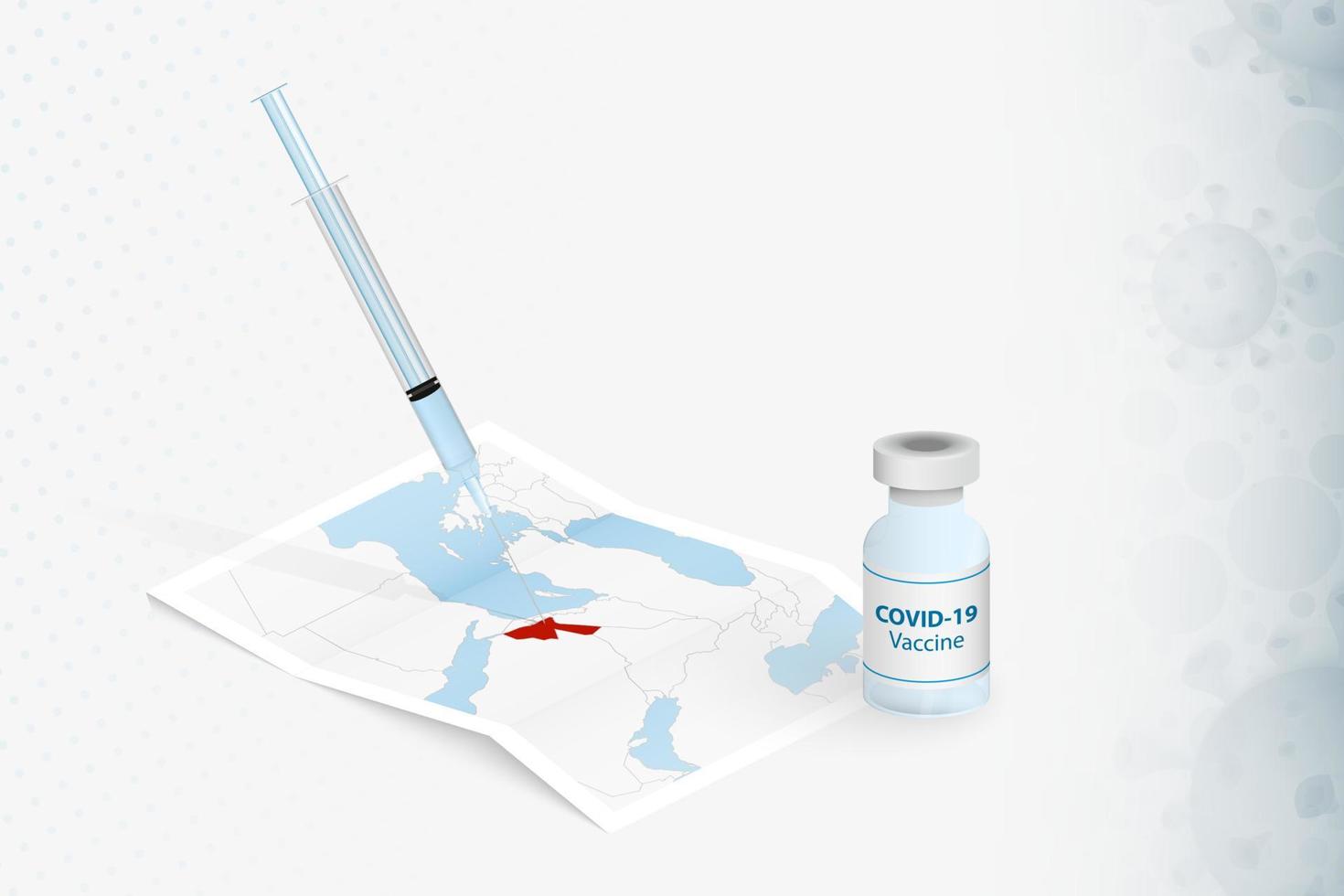 Jordan Vaccination, Injection with COVID-19 vaccine in Map of Jordan. vector