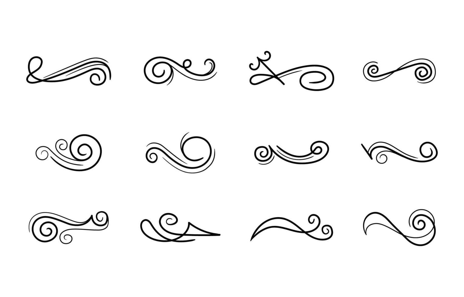 Set of Decorative Swirl Elements vector