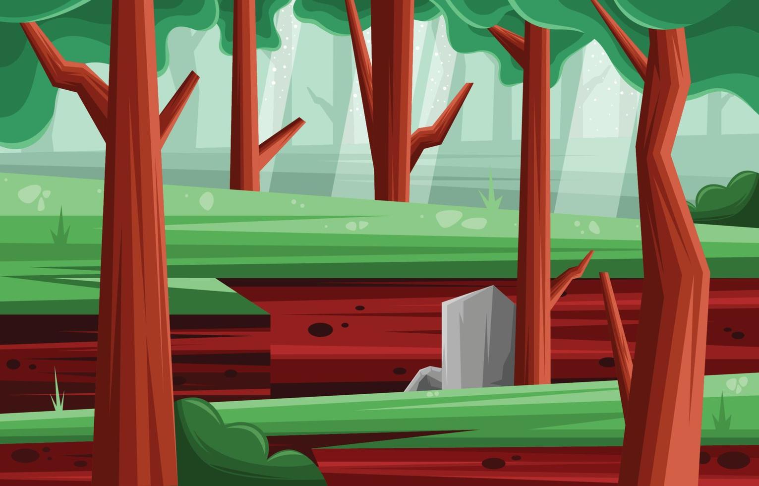 Summer Forest Scenery Concept vector