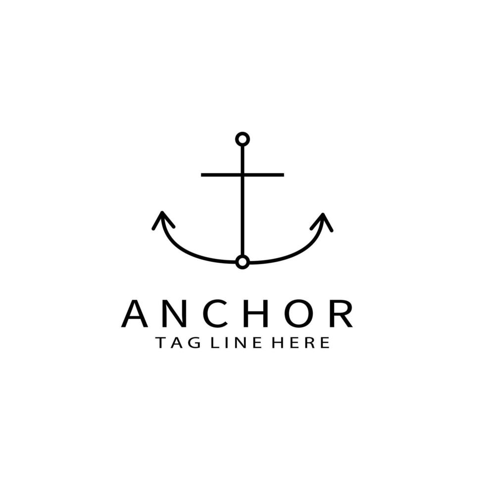 anchor logo illustration design line art outline linear vector