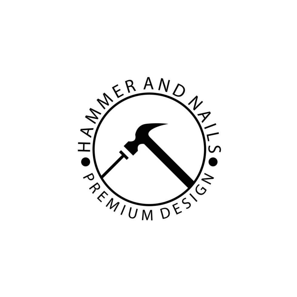 hammer and nails logo design vector illustration