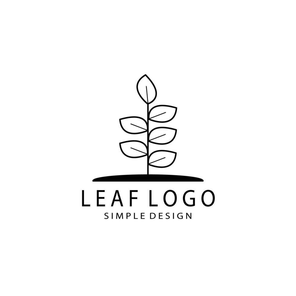 diseño de ilustración de vector de logotipo de hoja, diseño simple