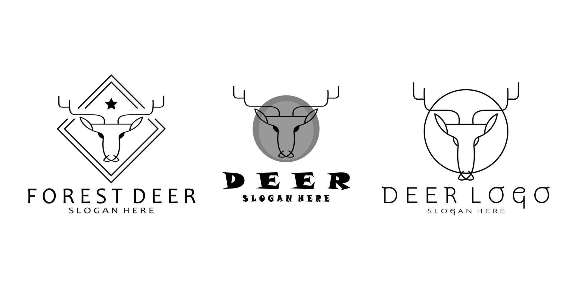 set bundle deer logo design, icon, vector, package, illustration vector