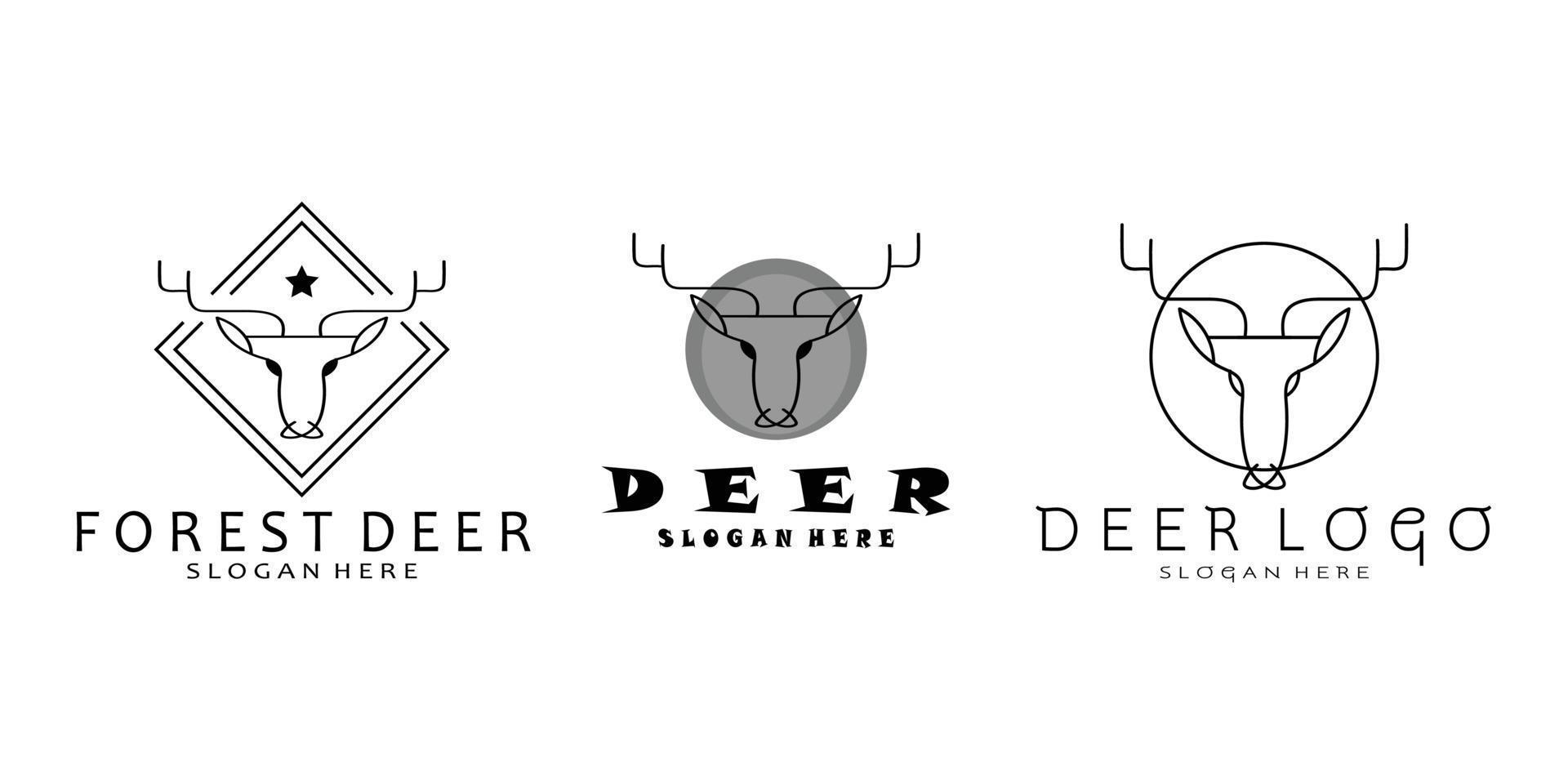 set bundle deer logo design, icon, vector, package, illustration vector