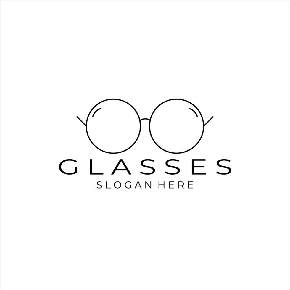 glasses logo vector illustration design, icon, line art, simple design
