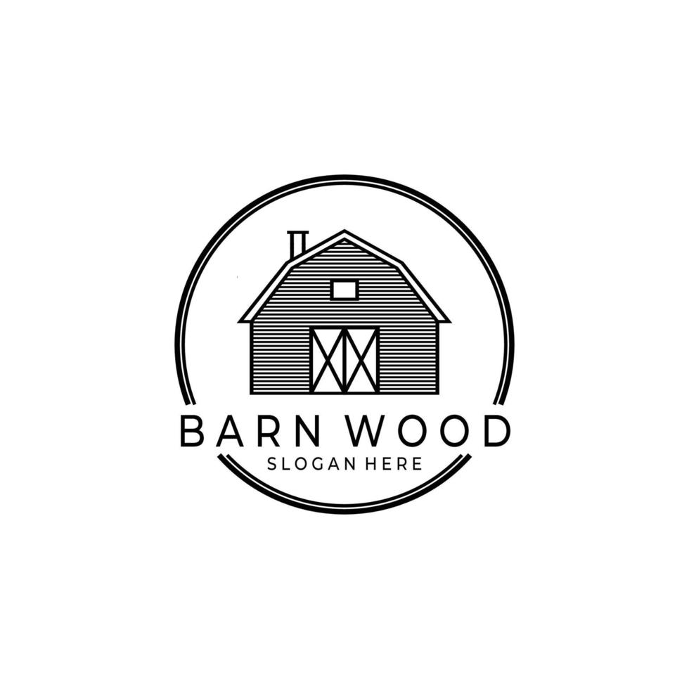 granero madera logo vector ilustración diseño gráfico, diseño simple