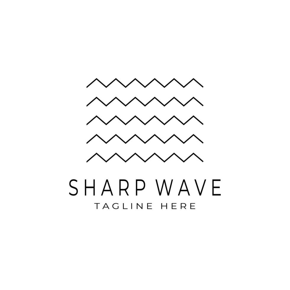 sharp wave logo vector illustration design, icon, line art, simple