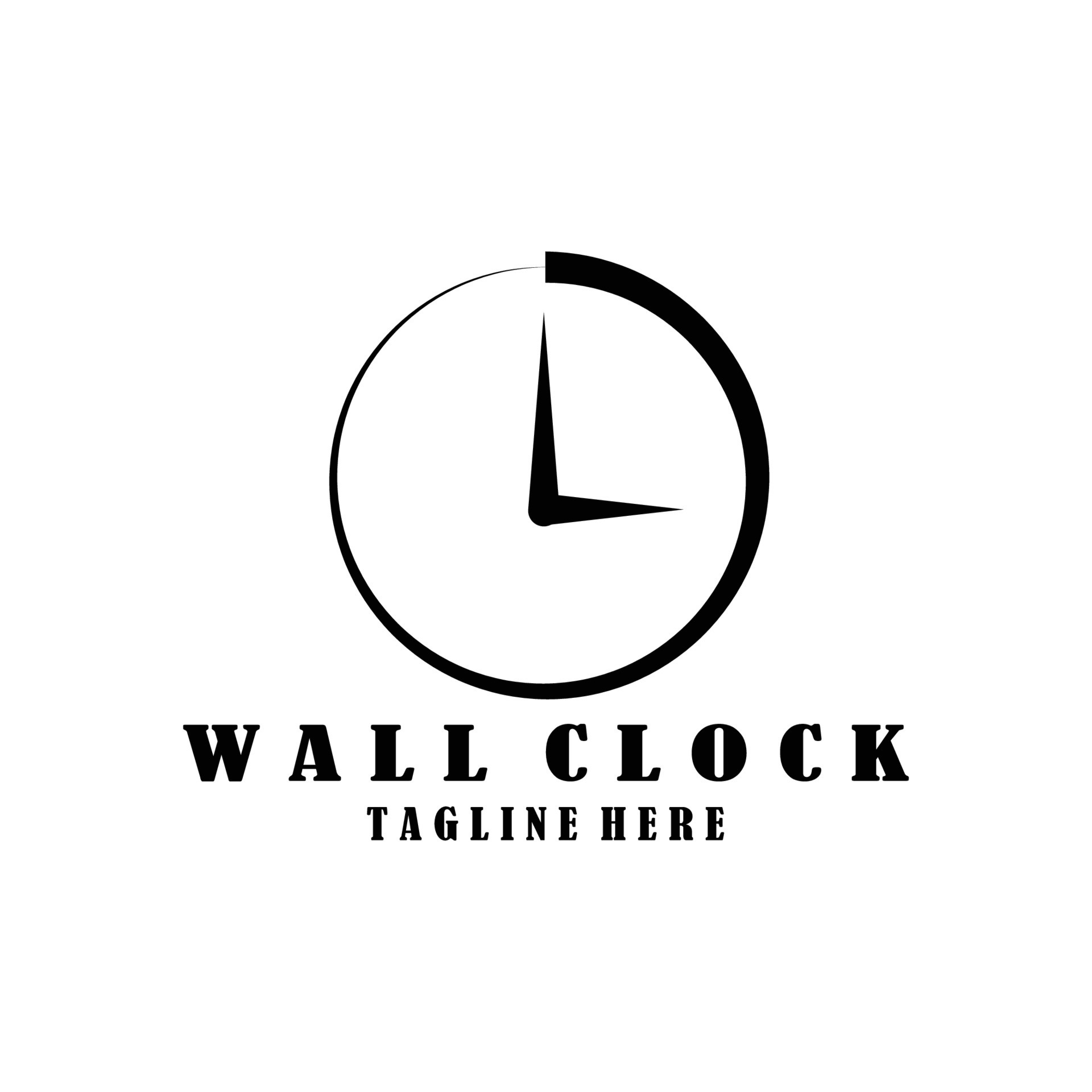 wall clock logo design, icon, vector, illustration 7412400 Vector Art