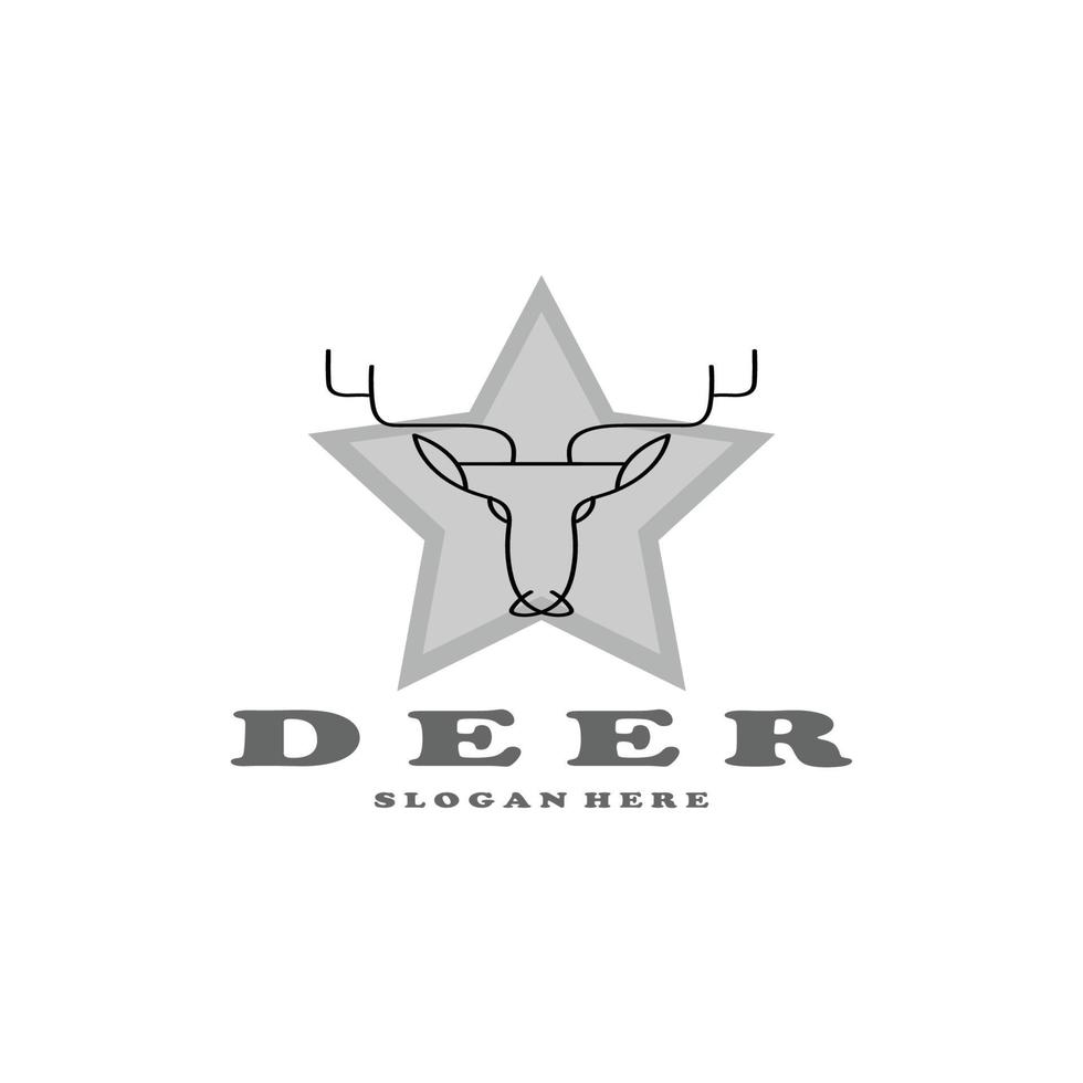 deer logo vector illustration design, icon, linear, line art, outline