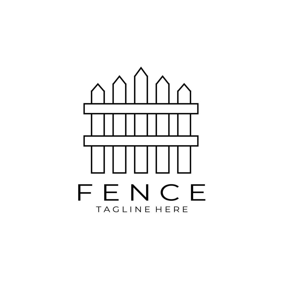 fence logo vector illustration design, line art, minimalist