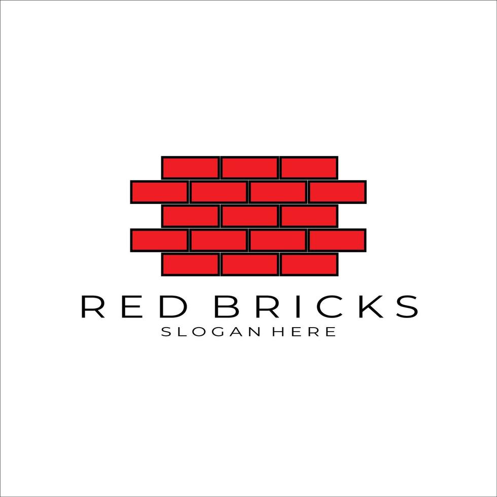 pattern red brick logo, vector, design illustration vector