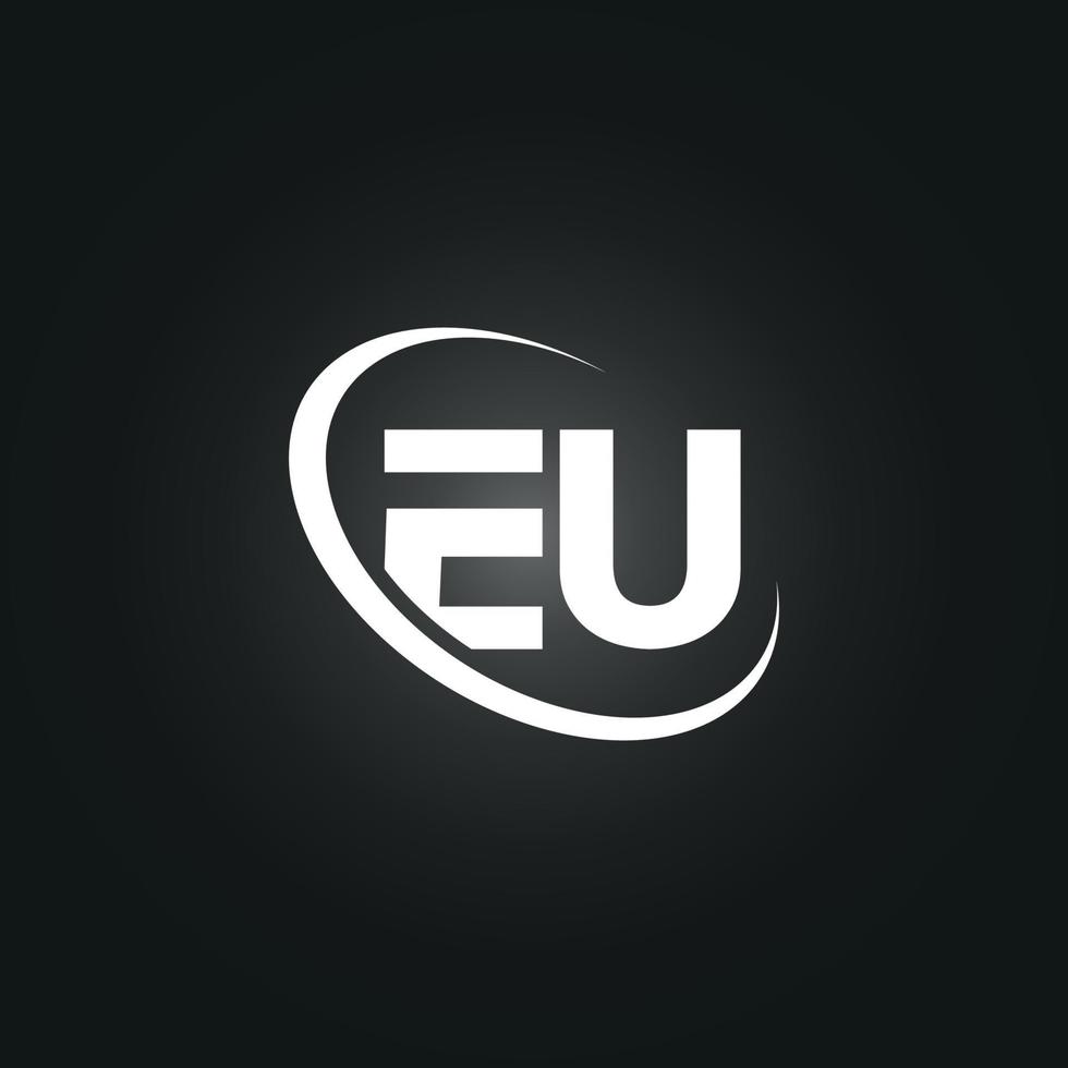 EU letter logo free vector template