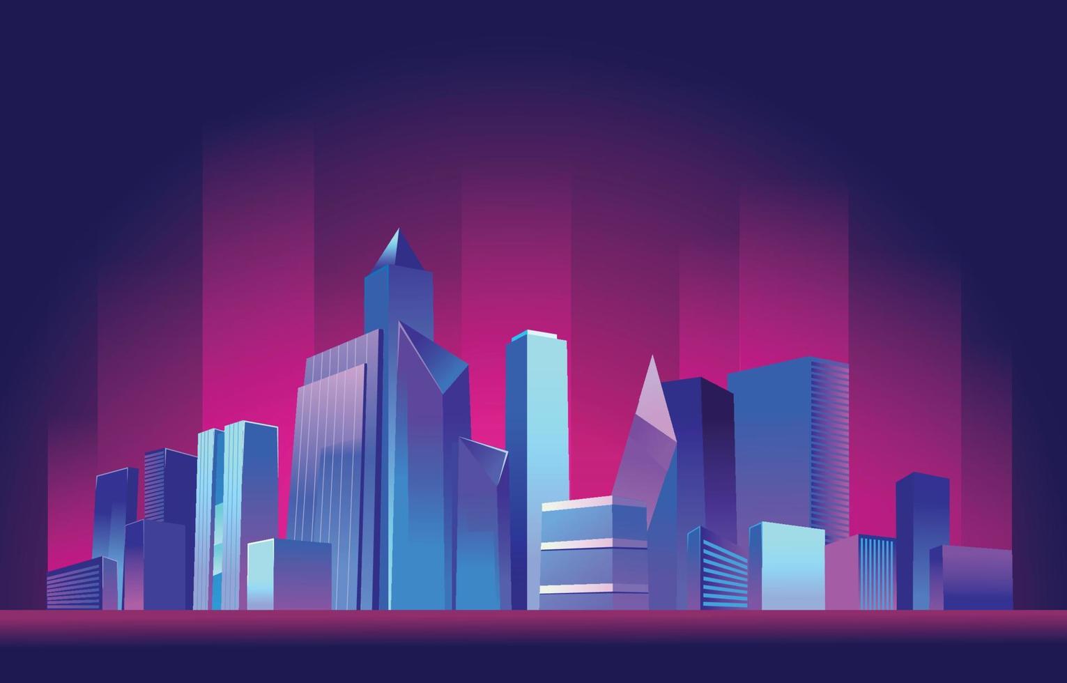 Futuristic Neon Concept Night Skyscraper Building vector