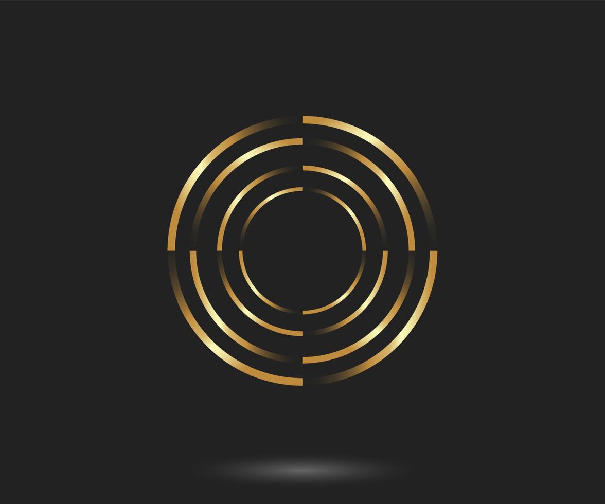 Golden line circle vector