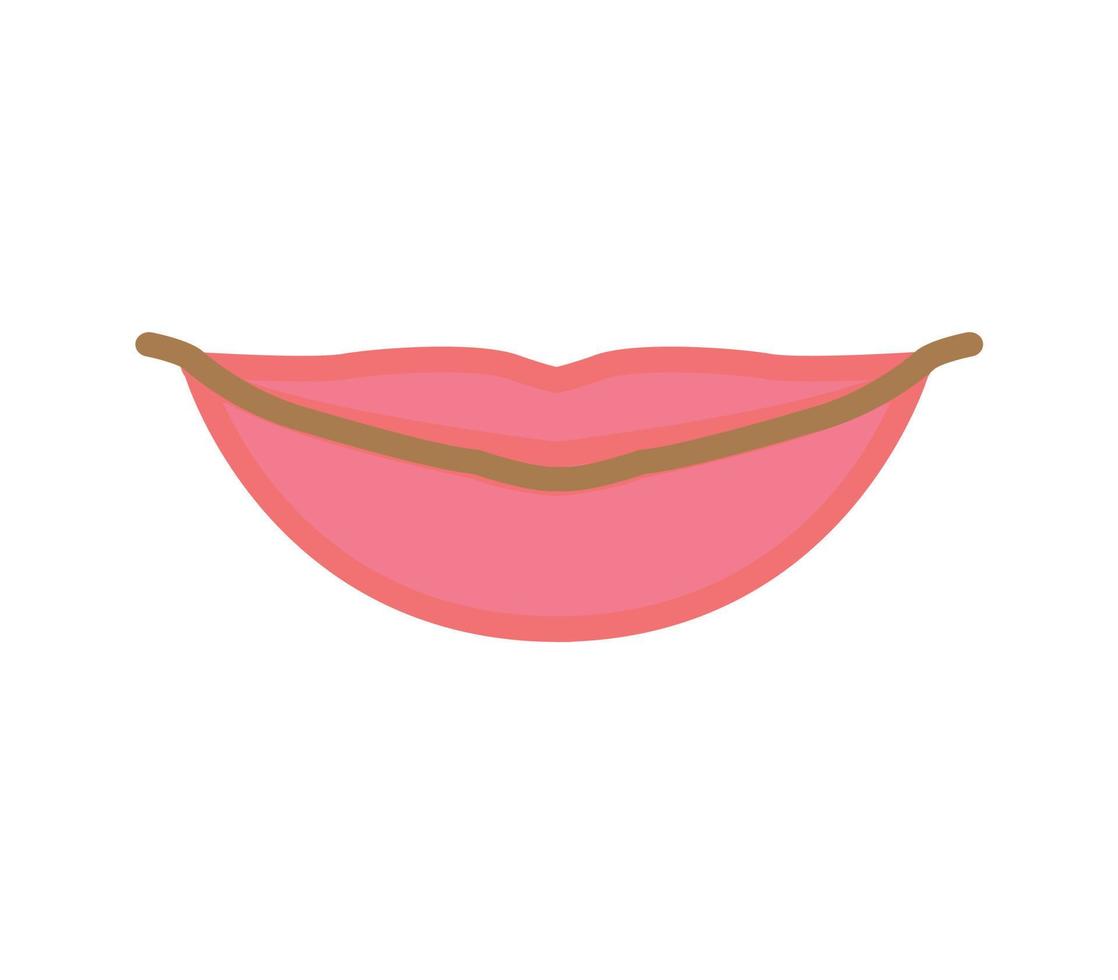 Cartoon mouth. Beautiful woman. Vector illustration