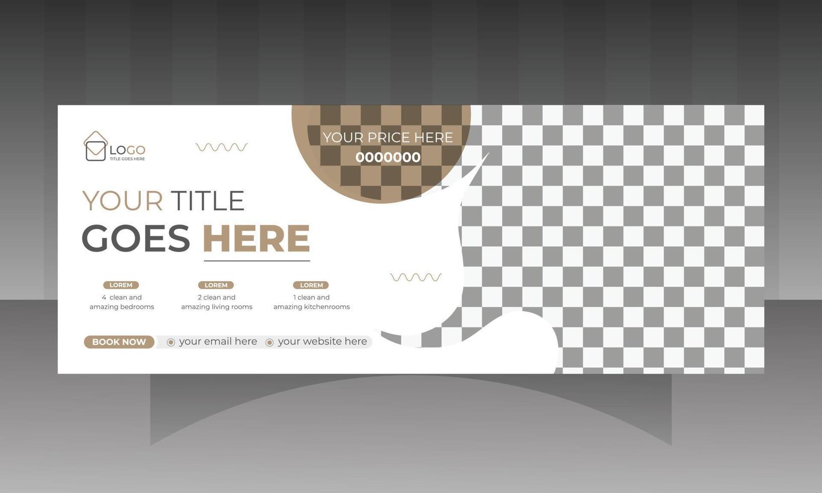 Real estate social media banner design vector