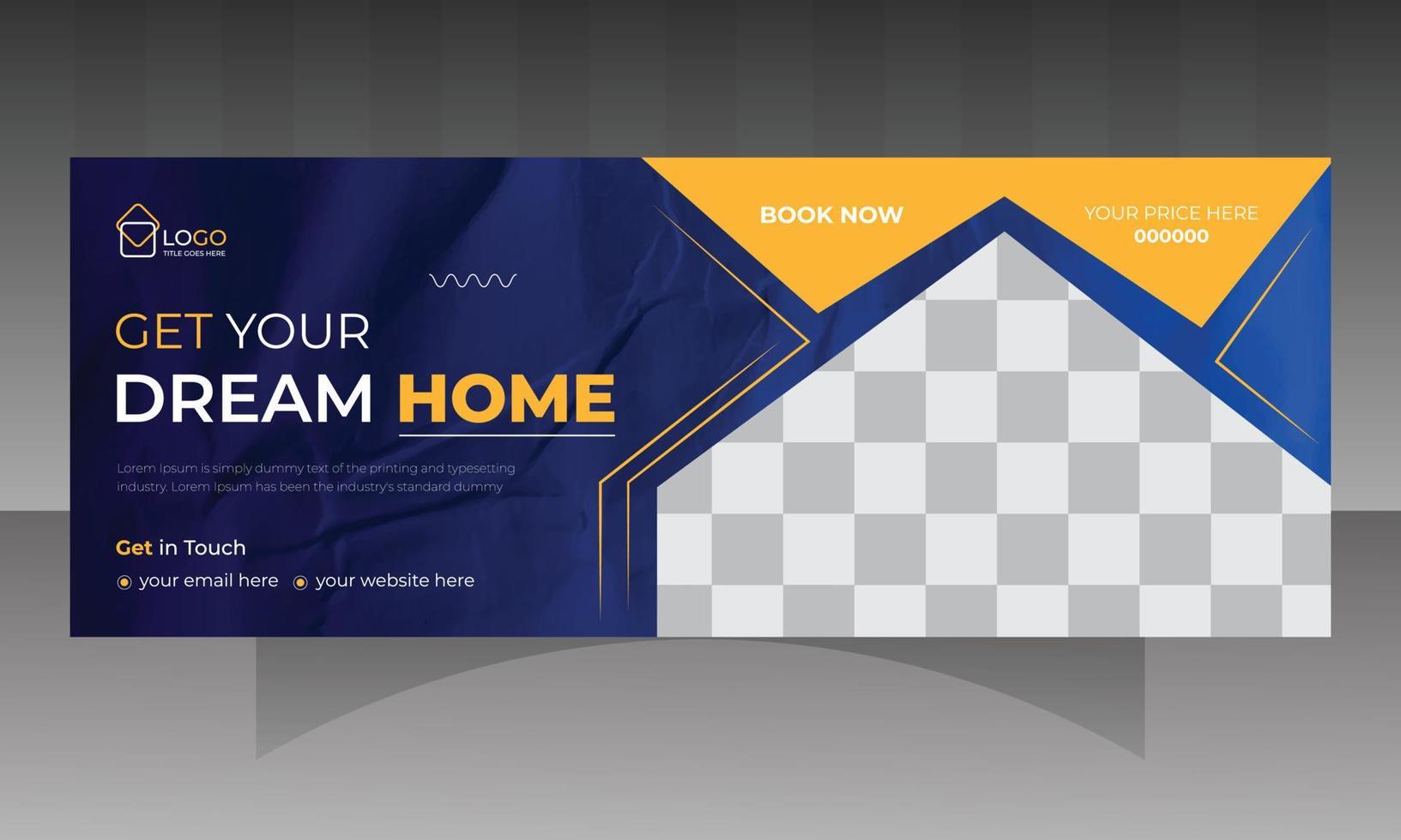 Real estate social media banner design vector