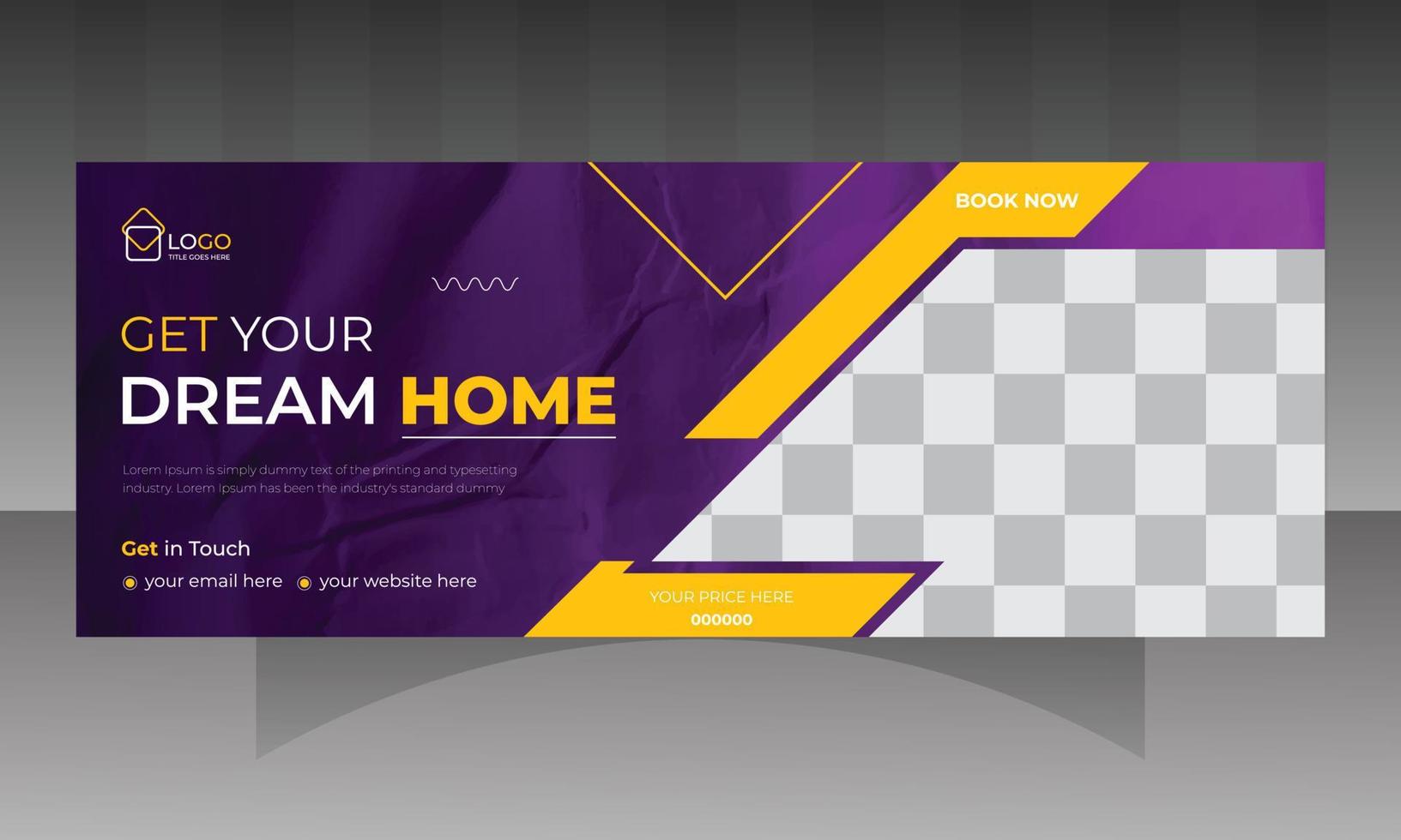 Real estate social media banner design vector