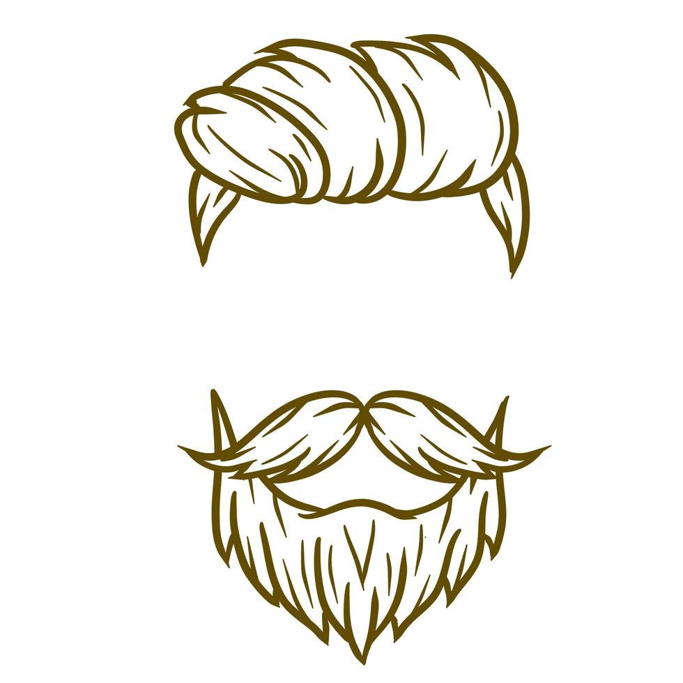 corte de pelo de los hombres de moda. elemento de cabeza de hipster vector