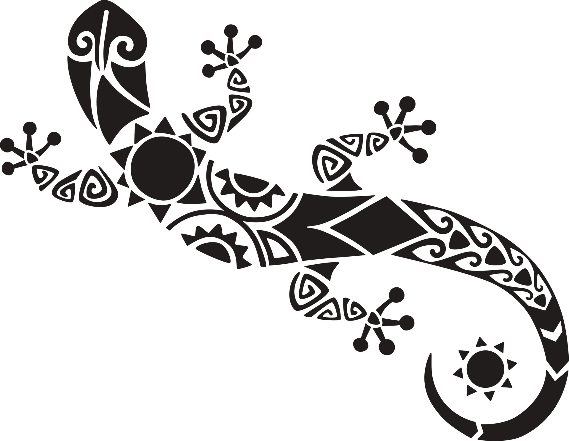 Lizard tattoo stock illustration Illustration of gecko  7681439