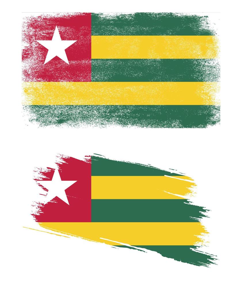 bandera togo en estilo grunge vector