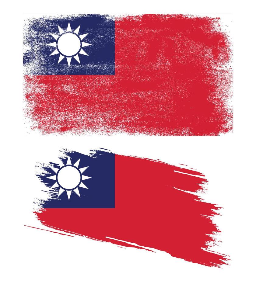 bandera de taiwán en estilo grunge vector