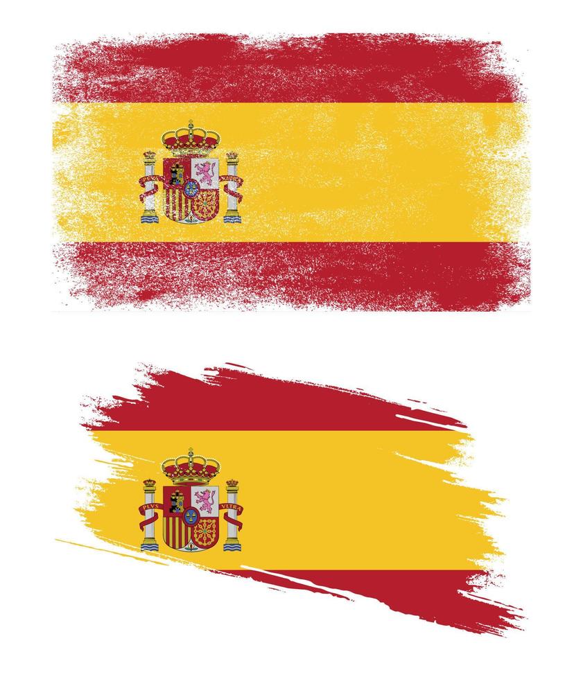 Spain flag in grunge style vector
